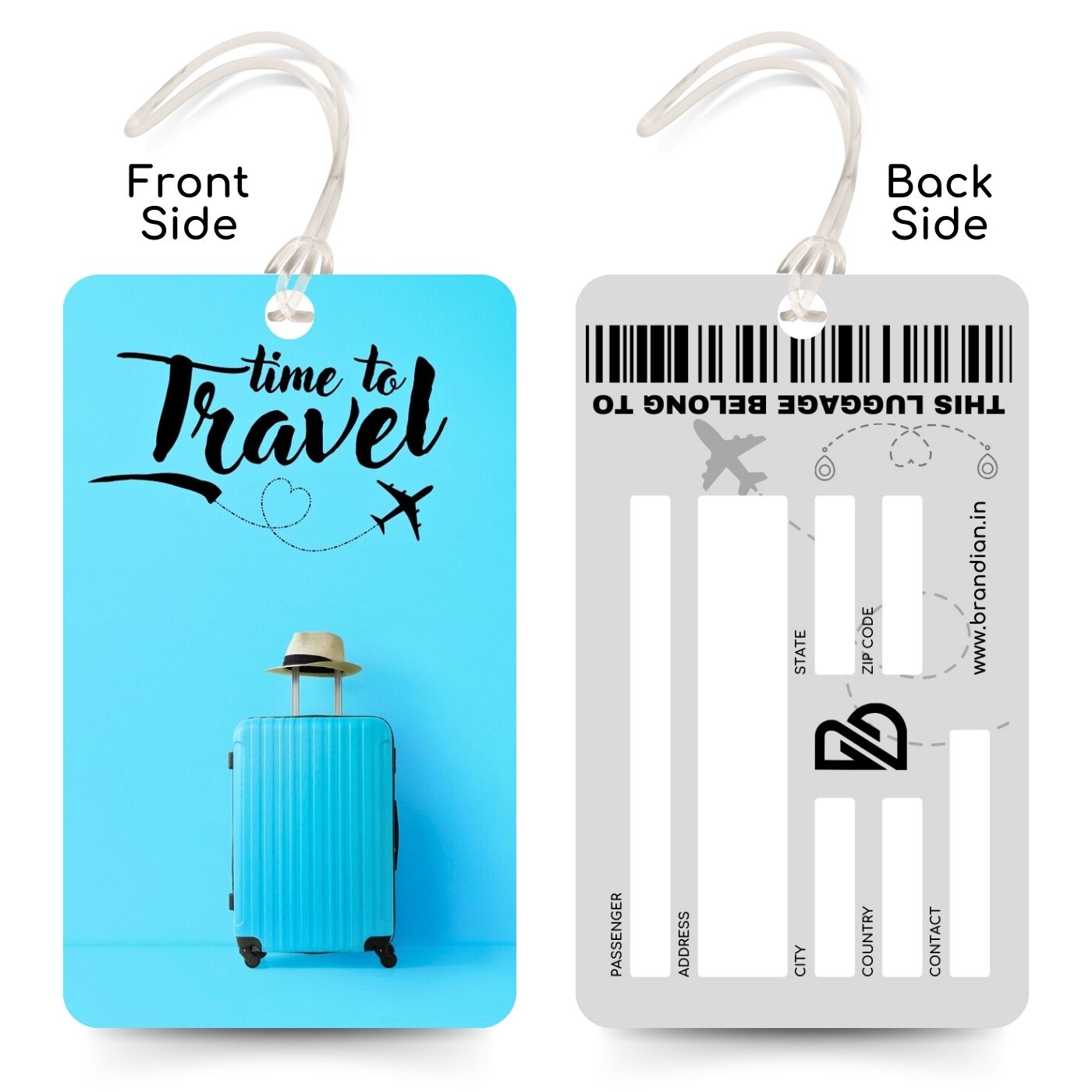 Brandian Luggage Tags and Bag Tag It's Time to Travel Stand Out in The Crowd with Stylish Bag Tags The Perfect Luggage Tags for Suitcases Flight with Silicone Band, Multicolour
