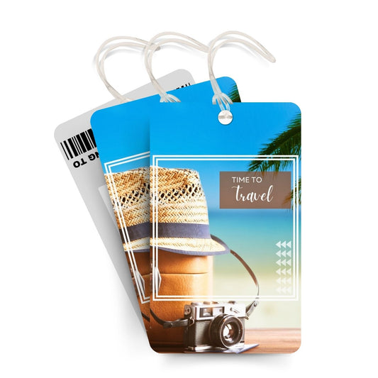 Brandian Luggage Tags and Bag Tag Time to Travel Personalize Your Journey with Our Must Have Travelling Accessories Featuring Unique Baggage Tags with Silicone Band, Multicolour