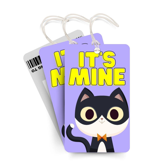 Brandian Luggage Tags and Bag Tag Cat, It's Mine Travel in Style with Our Unique Travelling Accessories Including Trendy Baggage Tags with Silicone Band, Multicolour
