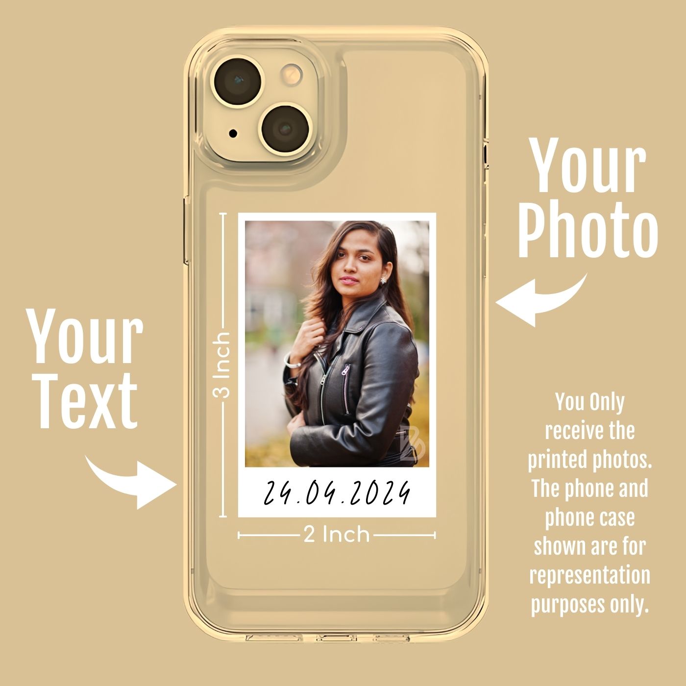 Brandian 20 Customised Phone Case Photo Prints Unique Phone Cases, Personalized Prints Add Text & Emojis Multicolour Gift Size 3 X 2 Inches, White, (Pack of 20)