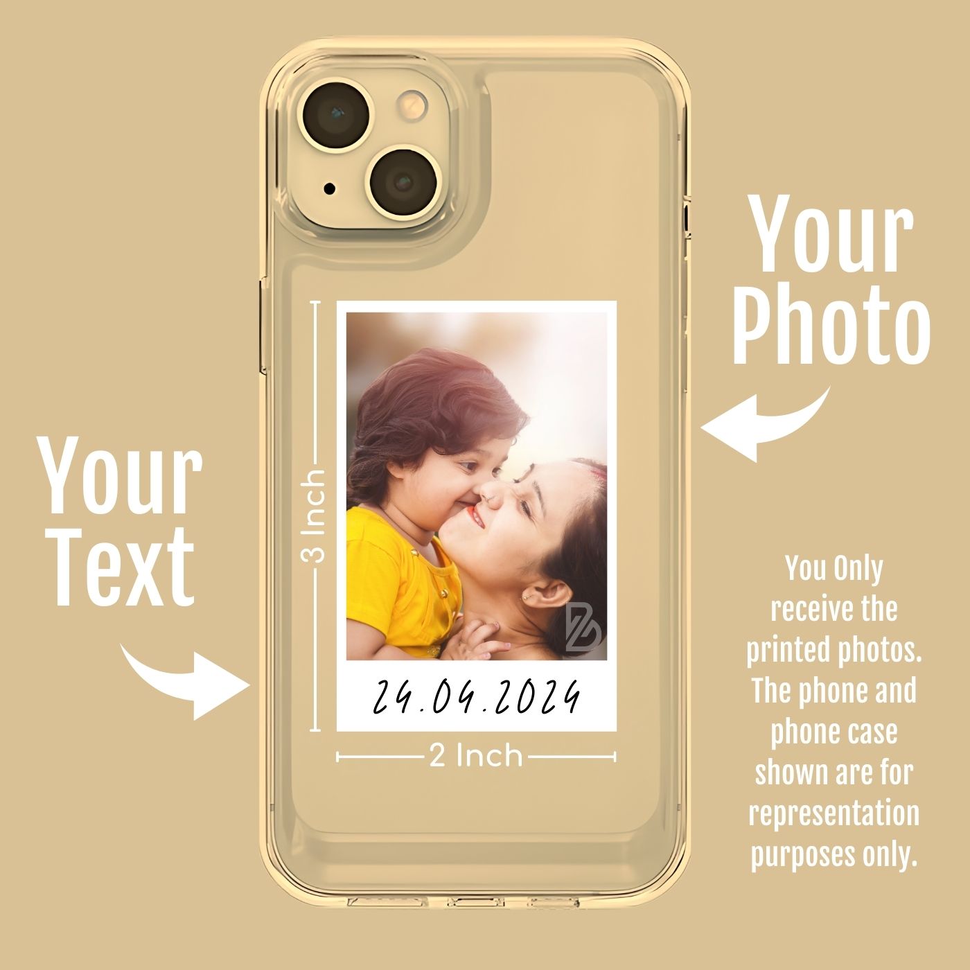 Brandian 20 Customised Phone Case Photo Prints Your Phone, Your Gallery Add Text & Emojis Multicolour Gift Size 3 X 2 Inches, White, (Pack of 20)