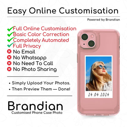 Brandian 20 Customised Phone Case Photo Prints Customize Your Phone Case with Memories Add Text & Emojis Multicolour Gift Size 3 X 2 Inches, White, (Pack of 20)