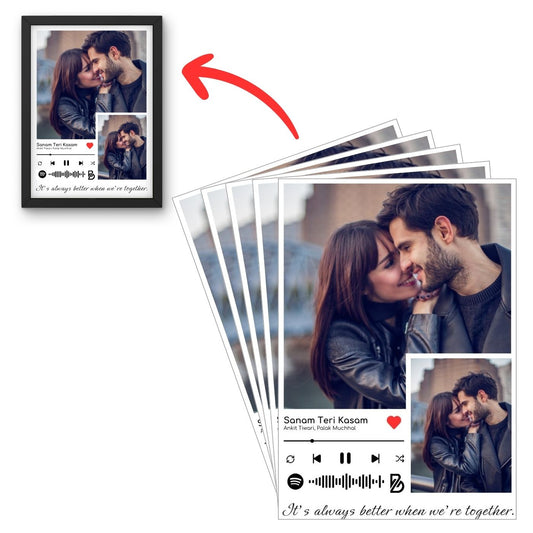 Brandian Customized Photo Frame Print Refill with Spotify Song Code, Multicolor, (5 Prints) Size 4 x 6