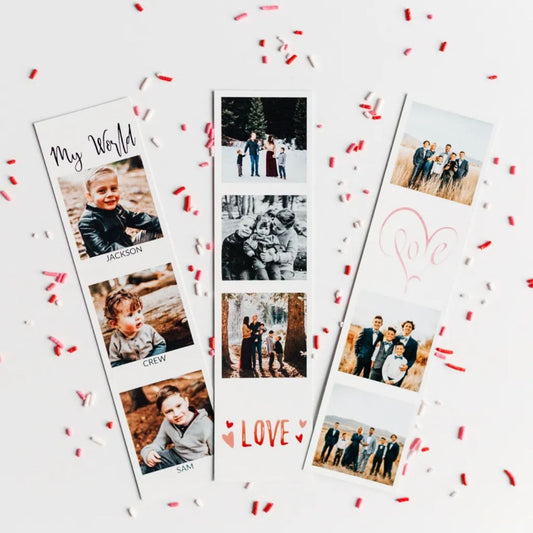 Brandian 24 Customised Photo Strip Prints Personalized Photo Keepsakes Custom Prints for Every Occasion Add Text & Emoji Gift Multicolour 8 X 2 Inches (Pack of 6 Photo Strips)