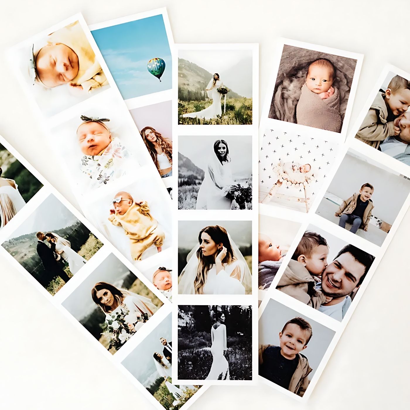 Brandian 24 Customised Photo Strip Prints Personalized Your Memories with our Customized Prints Add Text & Emoji Gift Multicolour 8 X 2 Inches (Pack of 6 Photo Strips)