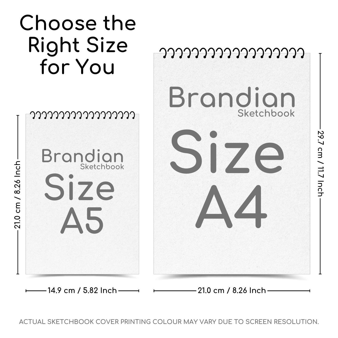 Brandian A4 Sketchbooks, Spiral Bound, Mini Size, Professional-Grade Sheets, Dive into Your Creative World Our Exceptional Sketch Book Beckons Artists and Students Alike (50 Sheets, 100 Pages)