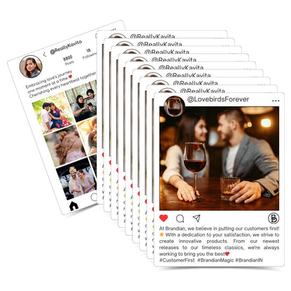 Brandian Customized Social Media Style Mini Photo Prints Custom Digital Memory Print Size 4 X 3 Inches, White