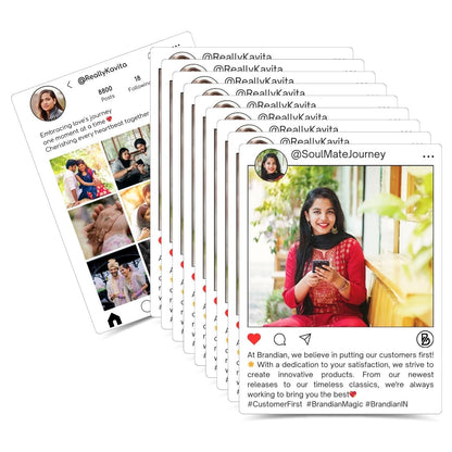 Brandian Customized Social Media Style Mini Photo Prints Customized Social Memory Collage Size 4 X 3 Inches, White