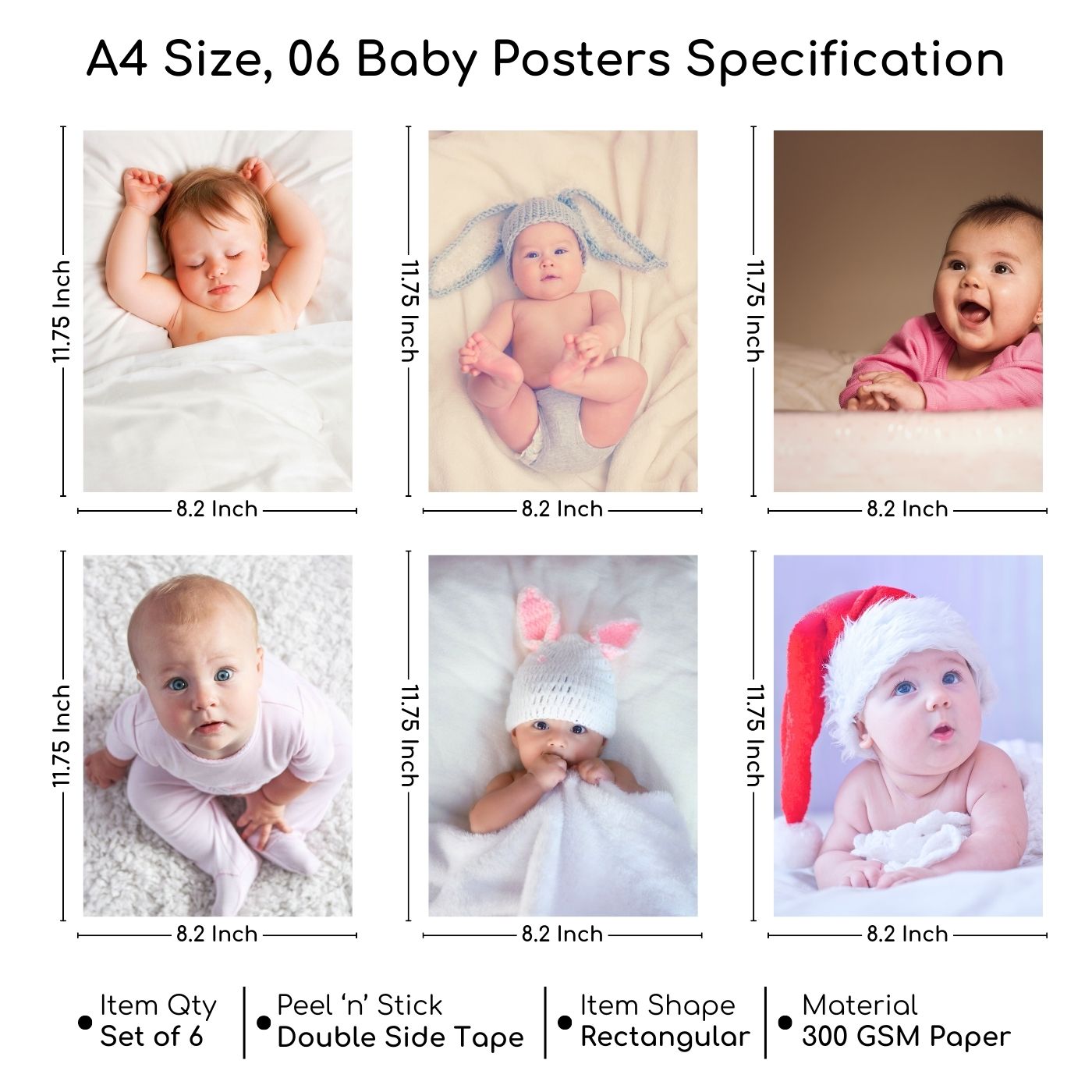 Brandian Baby Photos Nursery Delight Transform Your Space With Our Charming Baby Posters For Pregnant Women Let Your Walls Whisper Sweet Stories Of Love A4 Size (29 cms X 21 cms) Set Of 6