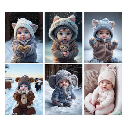 Brandian Baby Photos For Wall Cherish Motherhood with a Cute Baby Poster for Pregnant Women Wall Addition A4 Size (29 cms X 21 cms) Set of 6