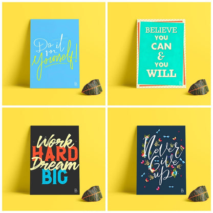 Brandian 12 Pcs Inspirational Motivational Wall Posters - Motivational Quotes - Unframed Multicolour - Motivational Poster - A4 Size Posters (29 cms x 21 cms)