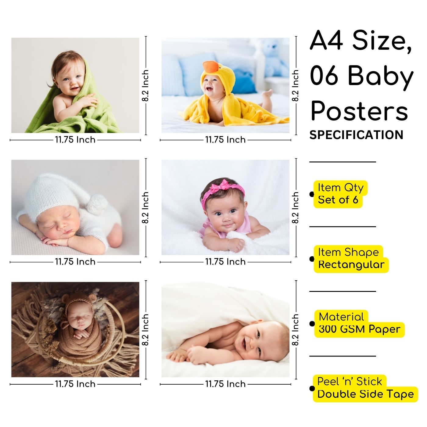 Brandian Baby Photos Nurturing Nurture Personalize Your Haven With Charming Baby Posters For Expecting Moms Create A Cozy Sanctuary Filled With Love A4 Size (29 cms X 21 cms) Set Of 6