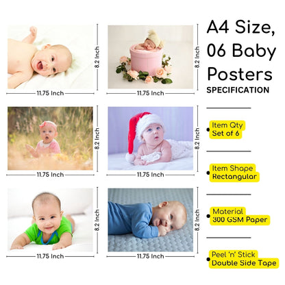 Brandian Baby Photos Magical Moments Embellish Your Space With Our Enchanting Baby Boy Posters For Pregnant Women Let Every Corner Reflect The Joy Of Anticipation (29 cms X 21 cms) Set Of 6