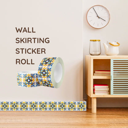 Brandian Wall Tiles Stickers Roll Waterproof Self Adhesive Border Wall Stickers for Living Room, Kitchen Backsplash Tiles Sticker, Peel N Stick Mosaic Tiles for Wall, Mediterranean