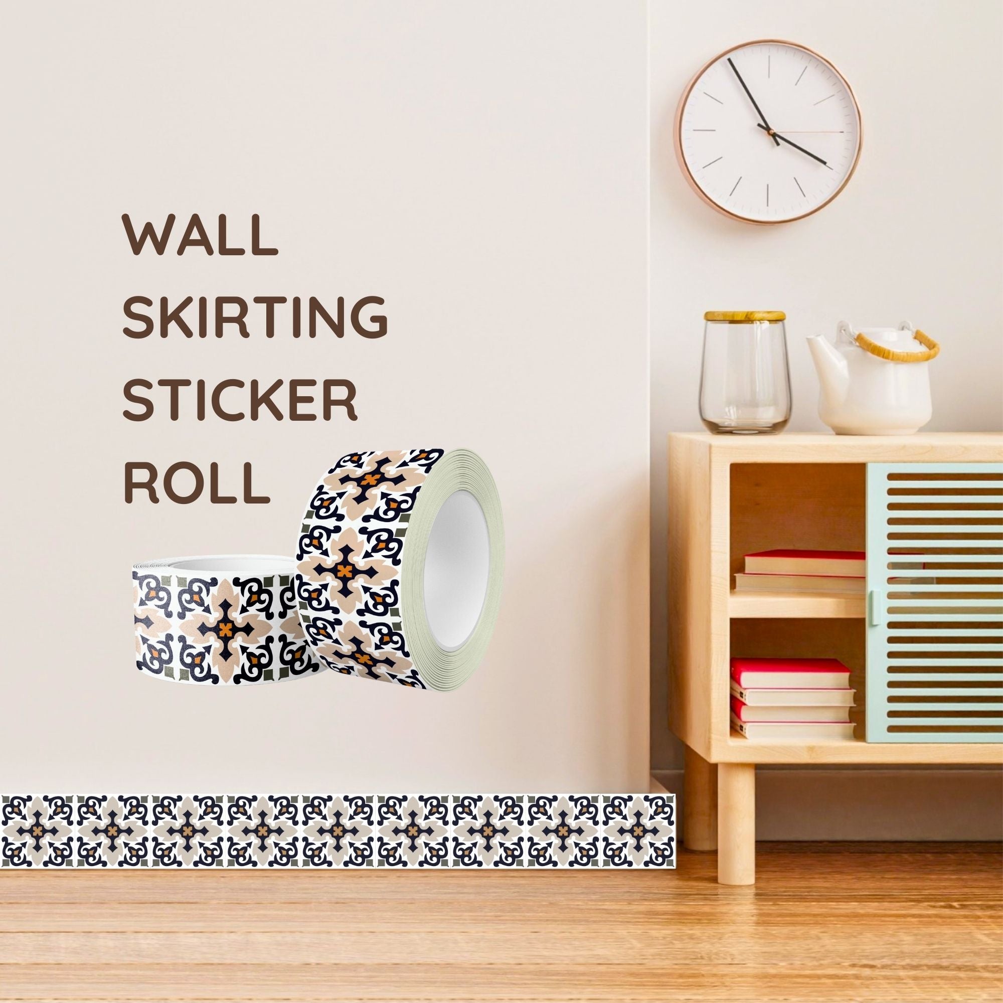 Brandian Wall Tiles Stickers Roll Waterproof Self Adhesive Border Wall Stickers for Living Room, Kitchen Backsplash Tiles Sticker, Peel N Stick Mosaic Tiles for Wall,  Abstract