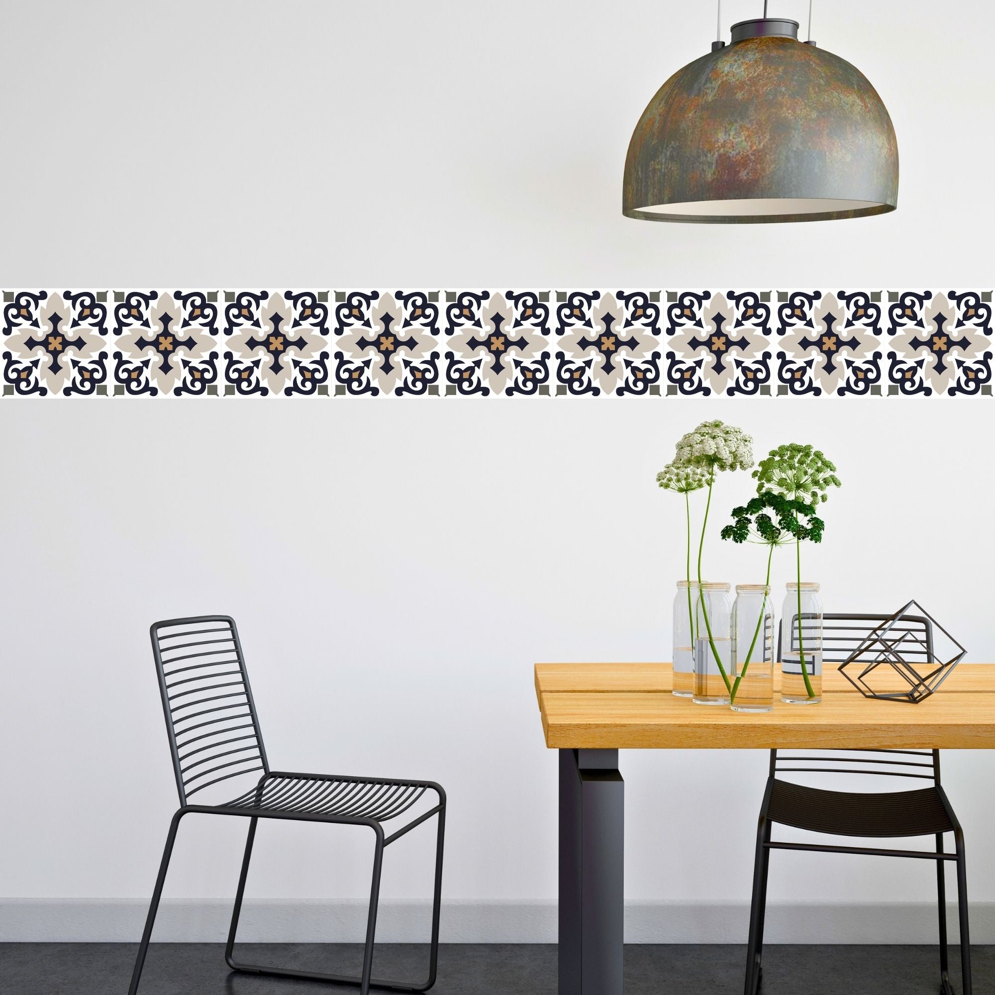 Brandian Wall Tiles Stickers Roll Waterproof Self Adhesive Border Wall Stickers for Living Room, Kitchen Backsplash Tiles Sticker, Peel N Stick Mosaic Tiles for Wall,  Abstract