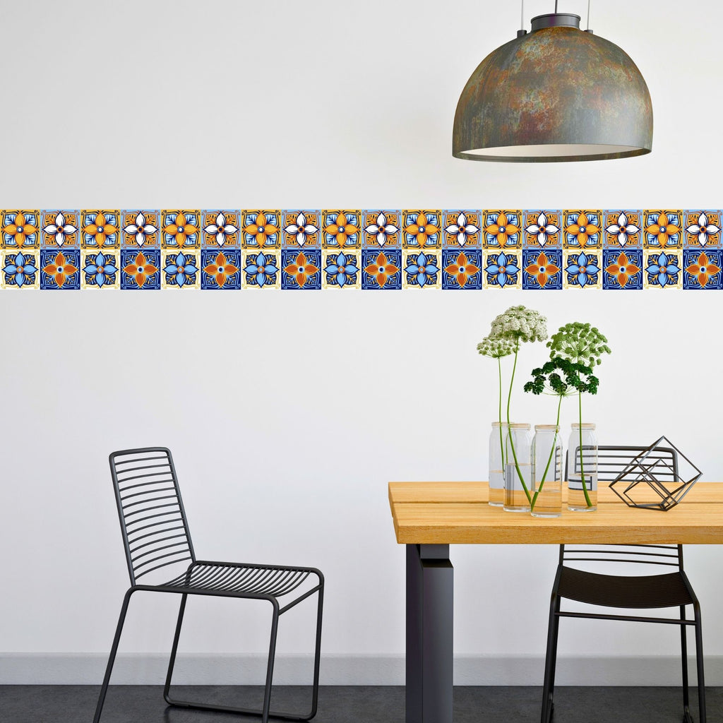 Brandian Wall Tiles Stickers Roll Waterproof Self Adhesive Border Wall Stickers for Living Room, Kitchen Backsplash Tiles Sticker, Peel N Stick Mosaic Tiles for Wall,  Italian