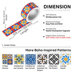 Brandian Wall Tiles Stickers Roll Waterproof Self Adhesive Border Wall Stickers for Living Room, Kitchen Backsplash Tiles Sticker, Peel N Stick Mosaic Tiles for Wall,  Ancient Mosaic