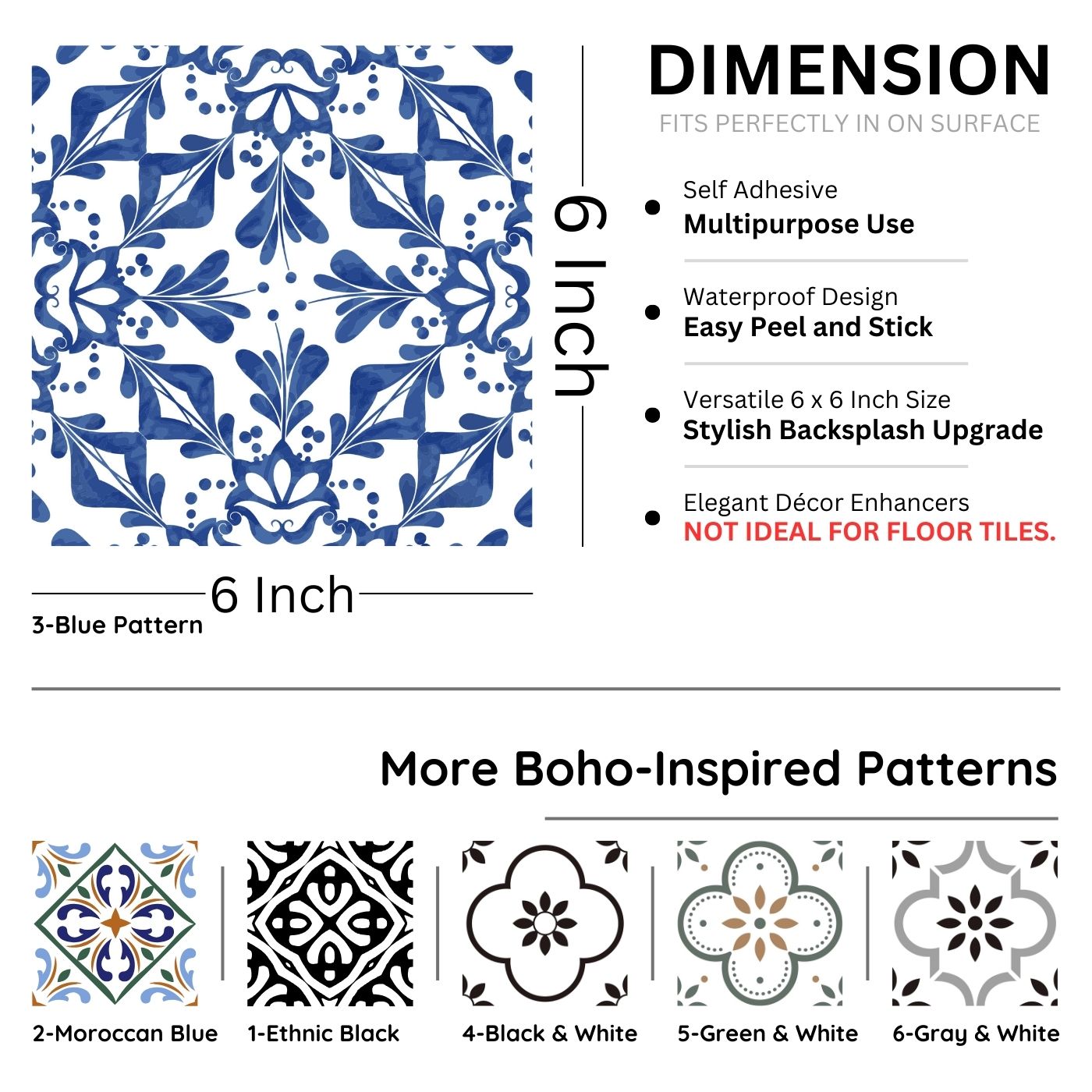 Brandian Sticker Tiles for Wall Splash Proof Your Kitchen with Trendy Kitchen Oil Proof Wallpaper Easy Clean Chic Look PVC Waterproof Adhesive Tiles in Multicolor Size 6 x 6 Inch