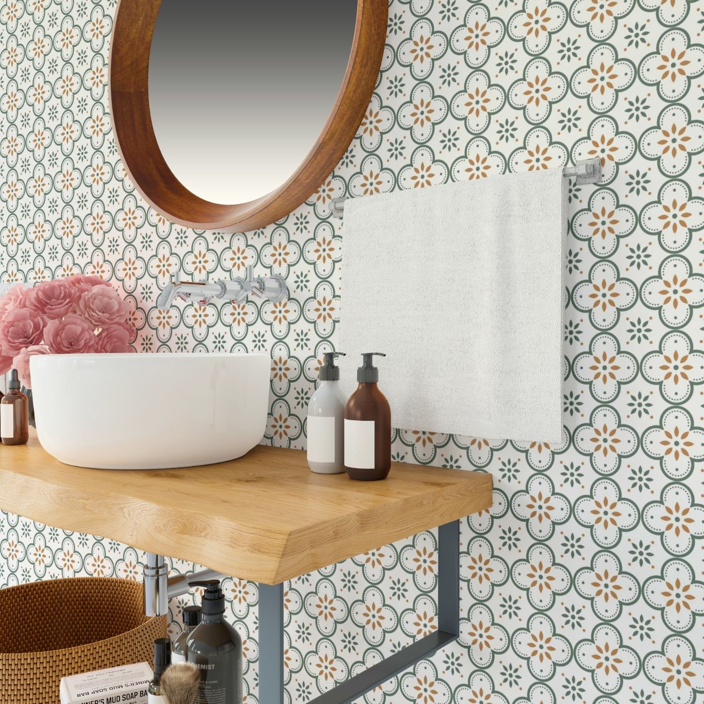 Brandian Sticker Tiles for Wall Revamp Your Floors with Durable Floor Stickers Waterproof Chic and Hassle Free PVC Waterproof Adhesive Tiles in Multicolor Size 6 x 6 Inch