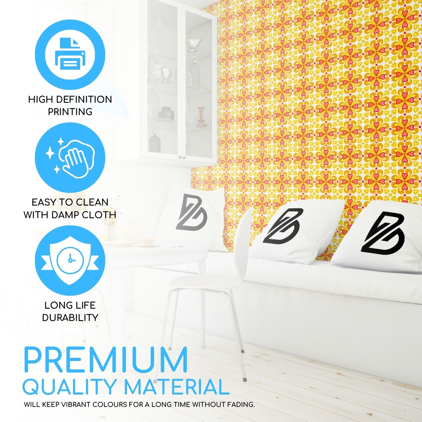 Brandian Sticker Tiles for Wall Stylish Protection Kitchen Floor Stickers Waterproof Keep Your Floors Chic and Spotless PVC Waterproof Adhesive Tiles in Multicolor Size 6 x 6 Inch