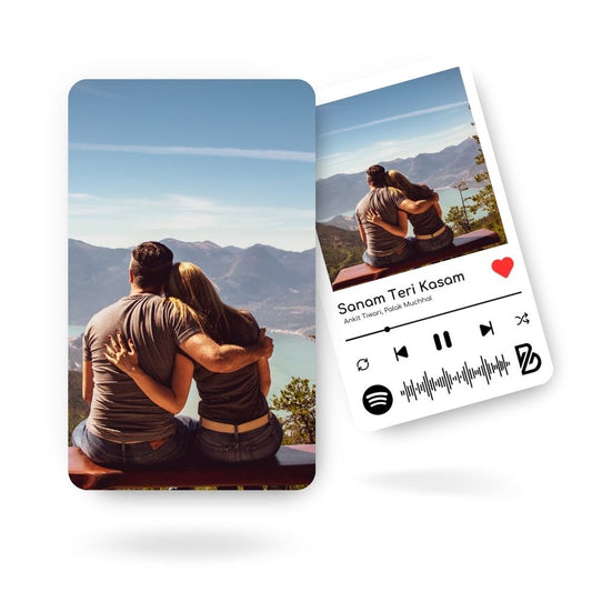 Brandian One Wallet Card Customised Photo Wallet Card Your Unique Gift Solution for Every Occasion With Spotify Song Photo Card and Music Player Design In Backside, Special Thanksgiving Gift