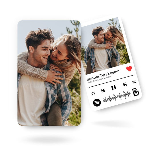 Brandian One Wallet Card Customised Personalised Wallet Card The Thoughtful Gift for Him or Her With Spotify Song Photo Card and Music Player Design In Backside, Special Thanksgiving Gift