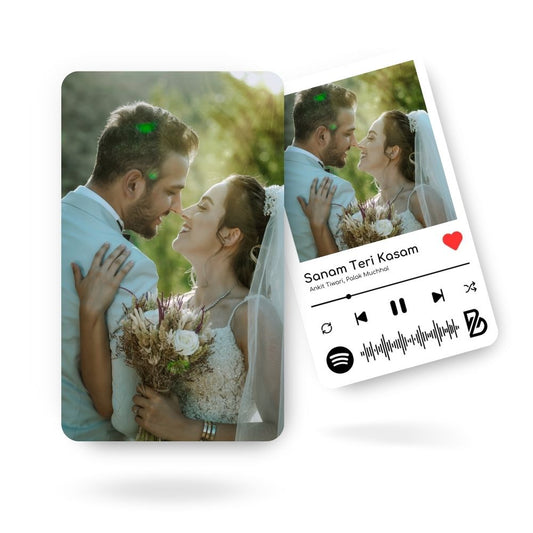 Brandian One Wallet Card Customized Gift for Boyfriend Unique Gift Personalised Speaks Love With Spotify Song Photo Card and Music Player Design In Backside, Special Thanksgiving Gift