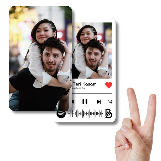 Brandian Customized Wallet Card for Thanksgiving Capture Precious Moments with Spotify Song, Photo and Music Player Design