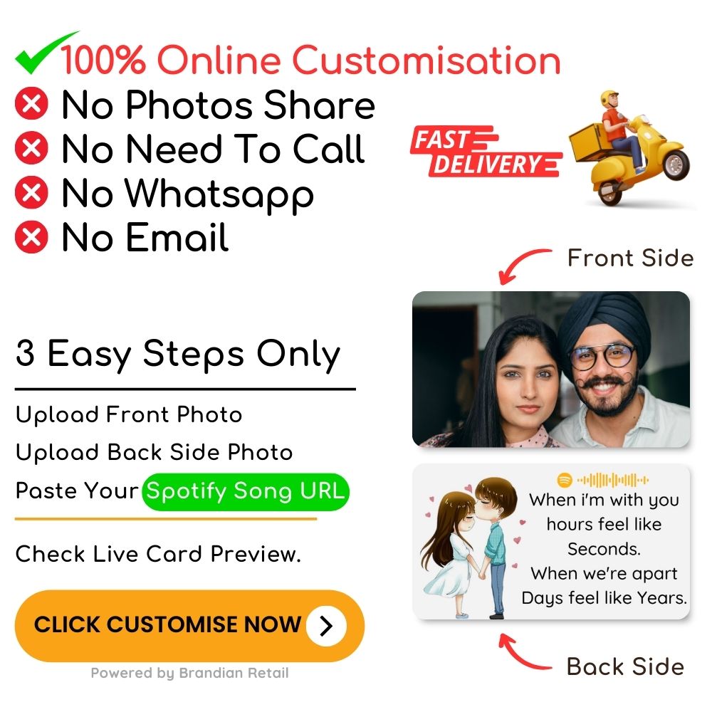 Brandian Wallet Card Customised Personalised Couples Cards Special Occasions Celebrate Love With Couples Personalize With Favorite Photos And Messages Special Occasions