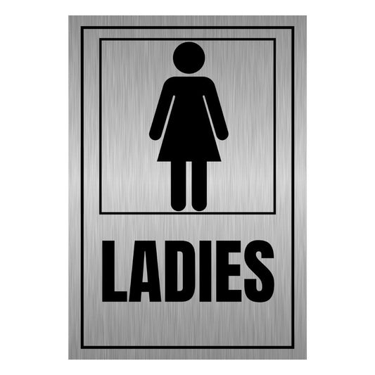 Brandian 6pcs Sign Sticker Signage Set, Ladies Toilet Sign Sticker Waterproof Vinyl, Toilet Sign Board And Toilet Signage Sticker