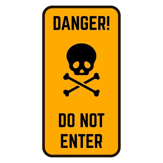 Brandian 6pcs Sign Sticker Signage Set, Danger Do Not Enter Warning, Safety, Security, PVC Self-Adhesive, Waterproof Vinyl, Sign Board