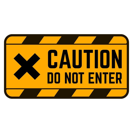 Brandian 6pcs Sign Sticker Signage Set, Caution Do Not Enter Warning, Safety, Security, PVC Self-Adhesive, Waterproof Vinyl, Sign Board