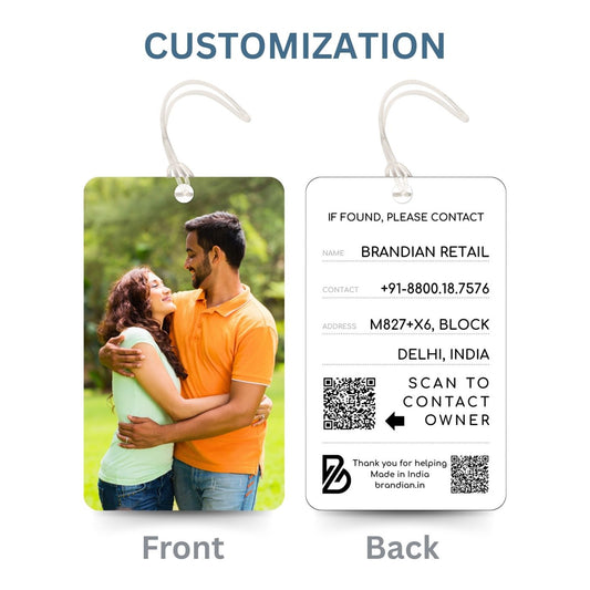 Brandian 01 Qty PVC Custom Luggage Tags & Bag Tags for Suitcases – Personalized Name Tag, with Silicon Strap (Multicolour)