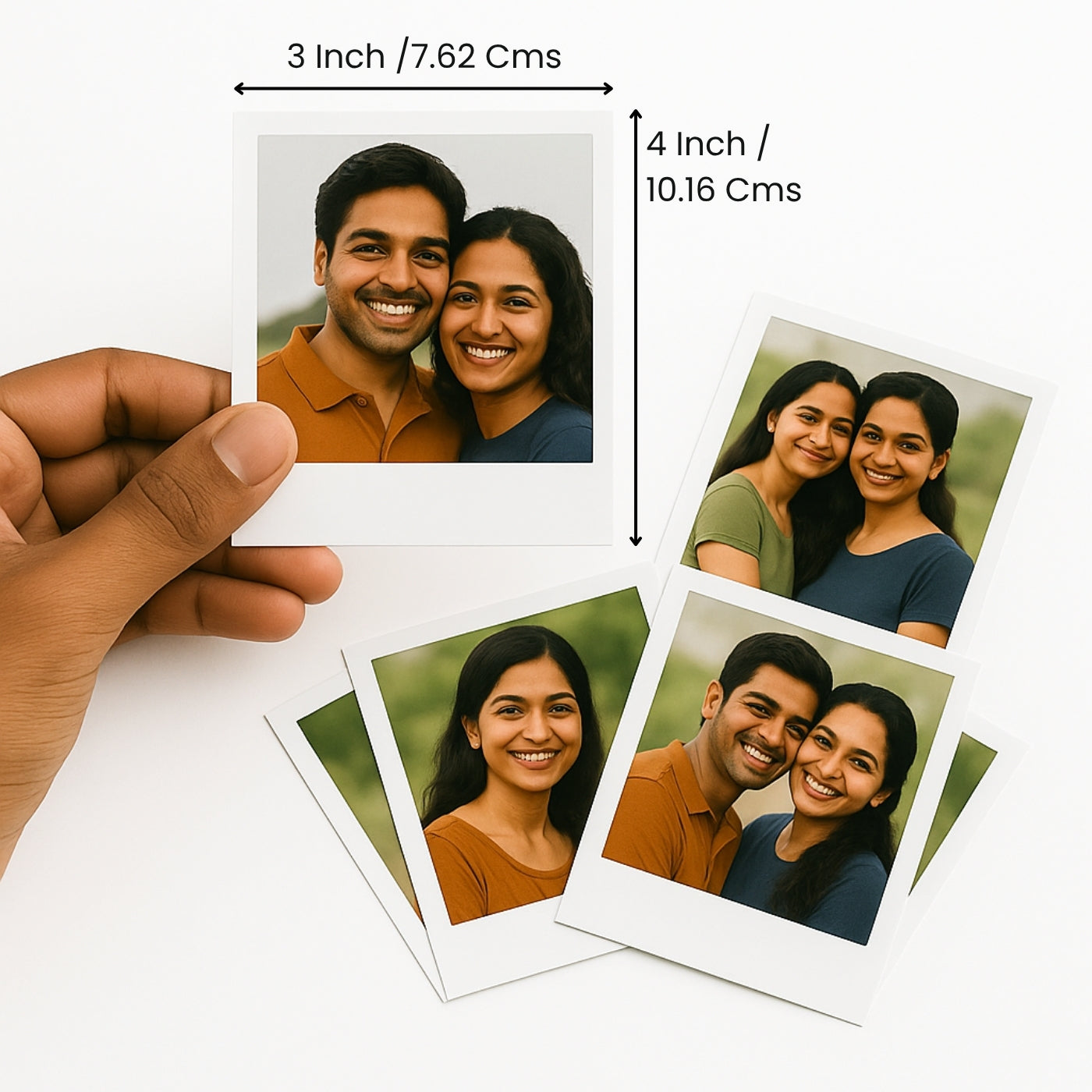 Brandian Customised Mini Polaroid Photo Prints Timeless Moments Capture Memories with Personalized Photo Prints Decor Customized Mini Photos Print Size 4 X 3 Inches, White