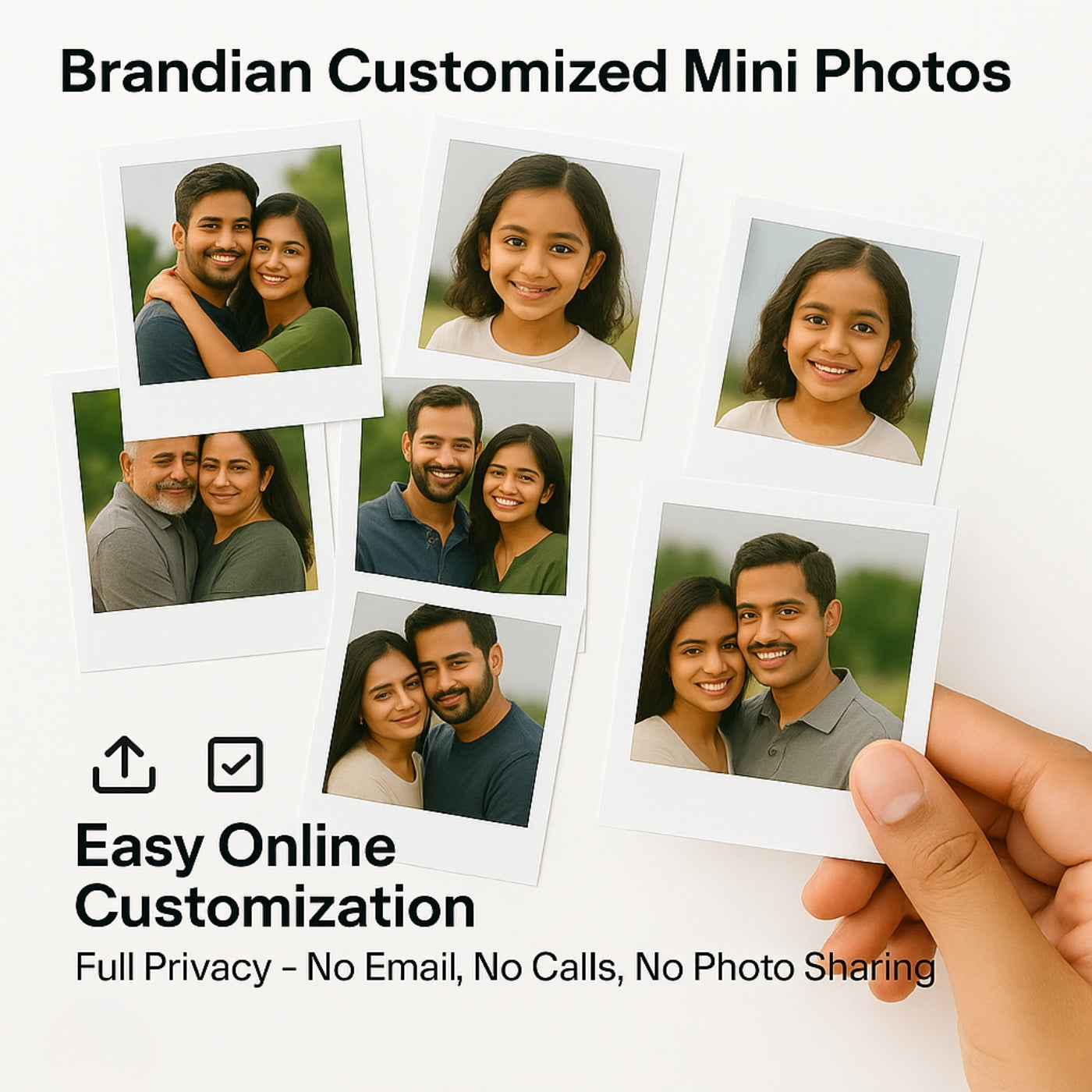 Brandian Custom Phone Case Photos, Mini Glossy Prints for Personalized Mobile Coverses, Unique Gift Idea, Size 3 X 2 Inches, White