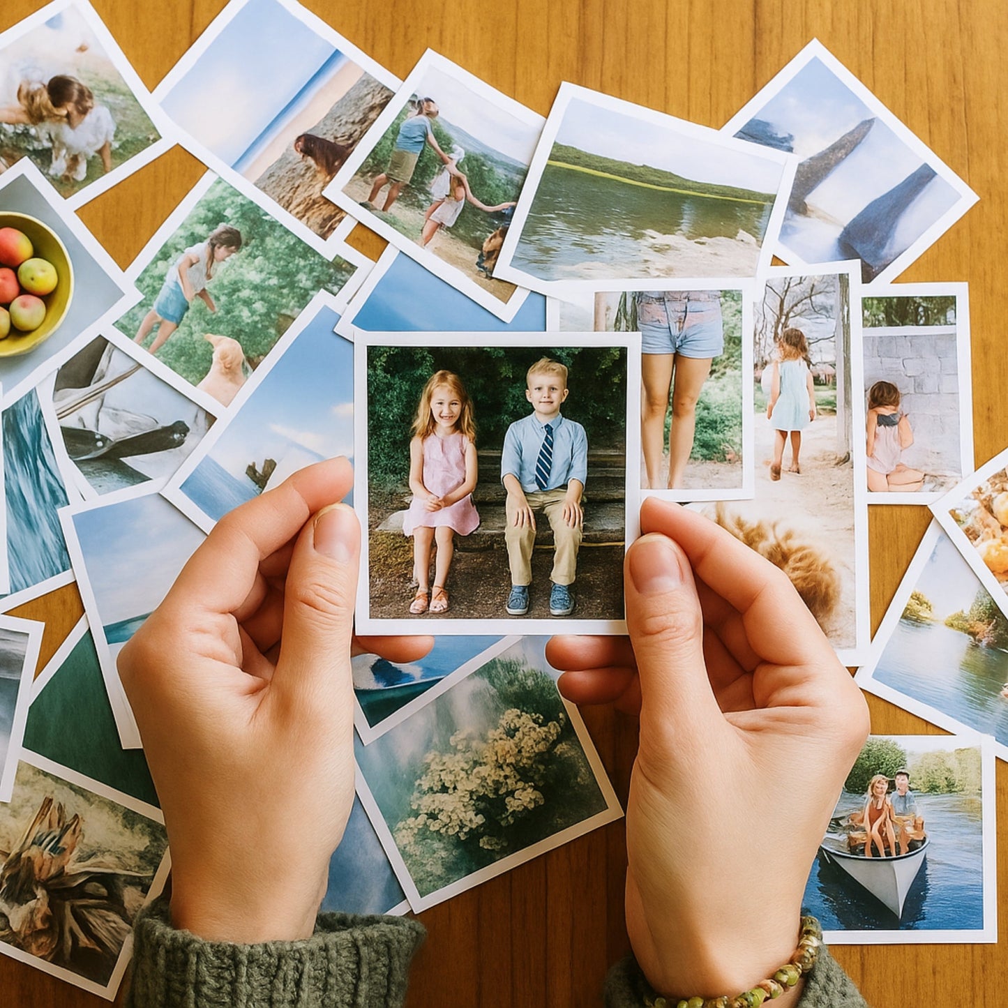 Brandian Square Photo Prints Elevate Your Home Decor with Personalised Mini Photo Prints A Custom Touch to Your Living Space, Size 3 x 3 Inch, White