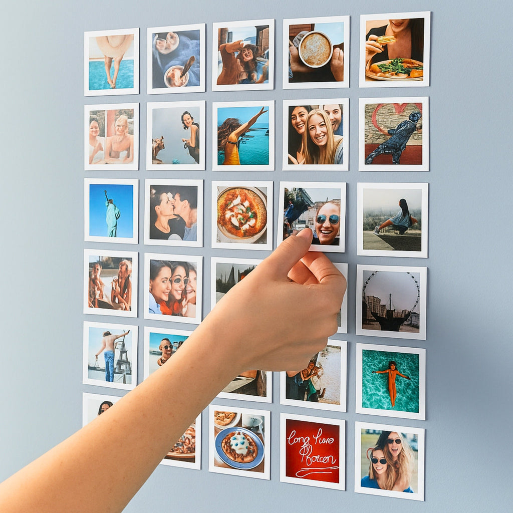 Brandian Customised Square Mini Photo Print, Size 3 X 3 Inches, White