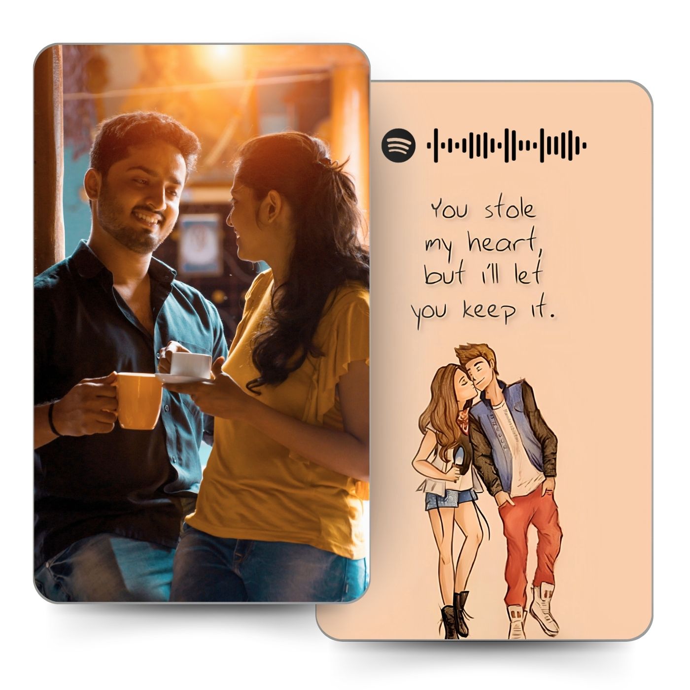 Brandian | Pack of 1 | Personalized Memory Wallet Card with Spotify Song | Size 8.6 x 5.4 cm | Wallet Card